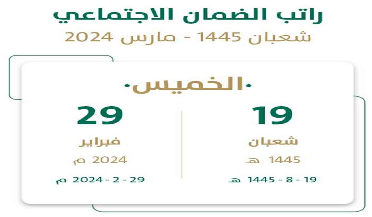 موعد صرف الضمان الاجتماعي المطور مارس